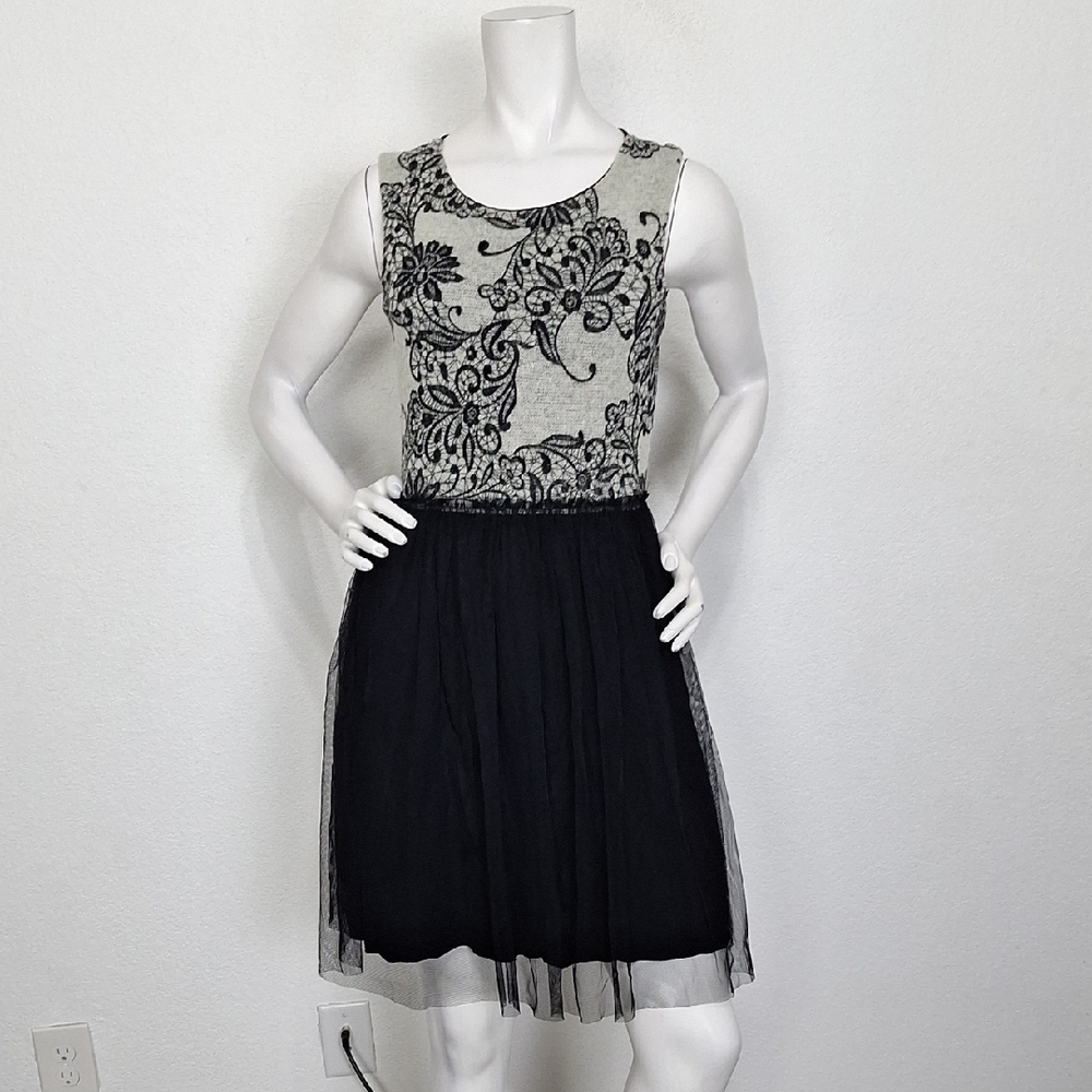 Weston Wear Whimsigoth Dulcie Retro Polka Dot Back Mesh Overlay Dress Size S